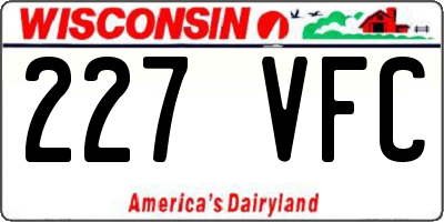 WI license plate 227VFC