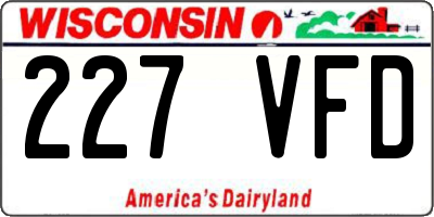 WI license plate 227VFD
