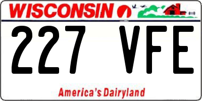 WI license plate 227VFE