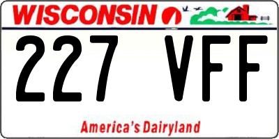 WI license plate 227VFF