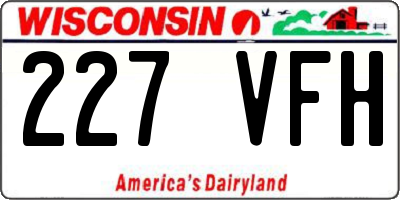 WI license plate 227VFH