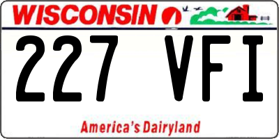 WI license plate 227VFI