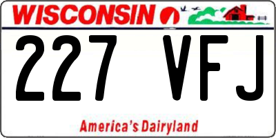 WI license plate 227VFJ