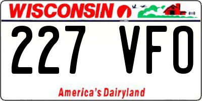 WI license plate 227VFO
