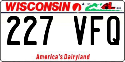 WI license plate 227VFQ