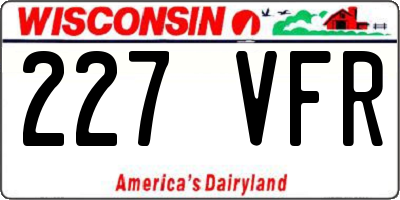 WI license plate 227VFR