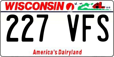 WI license plate 227VFS