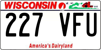WI license plate 227VFU