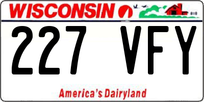 WI license plate 227VFY