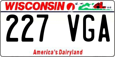 WI license plate 227VGA