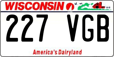 WI license plate 227VGB