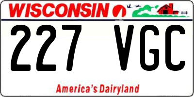 WI license plate 227VGC