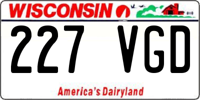 WI license plate 227VGD