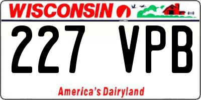 WI license plate 227VPB