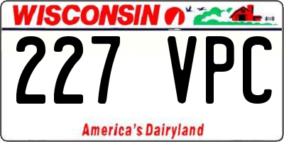 WI license plate 227VPC