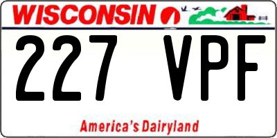 WI license plate 227VPF