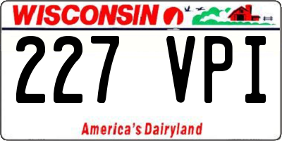 WI license plate 227VPI