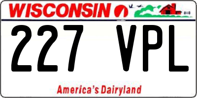 WI license plate 227VPL