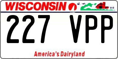 WI license plate 227VPP