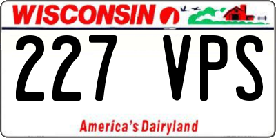 WI license plate 227VPS