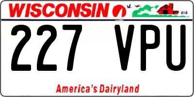 WI license plate 227VPU