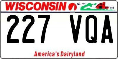 WI license plate 227VQA