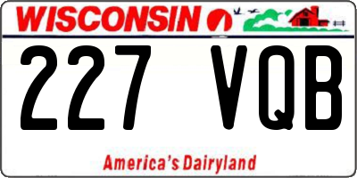 WI license plate 227VQB