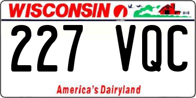 WI license plate 227VQC