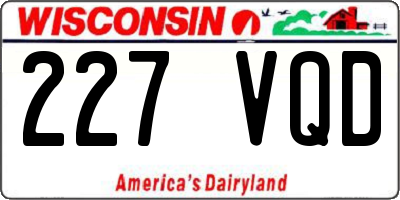 WI license plate 227VQD