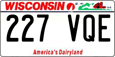 WI license plate 227VQE