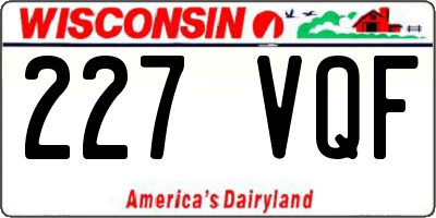 WI license plate 227VQF