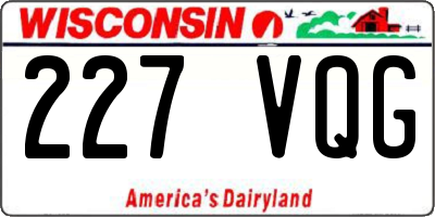 WI license plate 227VQG
