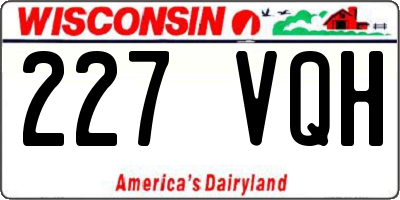 WI license plate 227VQH