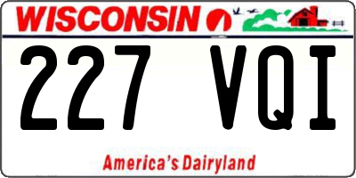 WI license plate 227VQI
