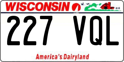 WI license plate 227VQL