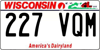 WI license plate 227VQM