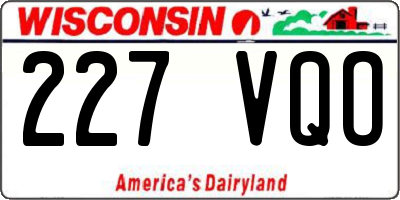 WI license plate 227VQO