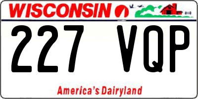 WI license plate 227VQP