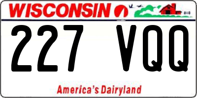 WI license plate 227VQQ