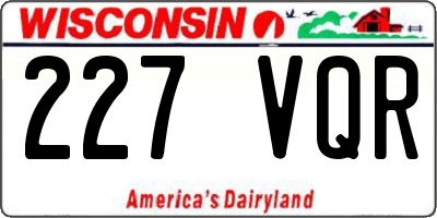 WI license plate 227VQR