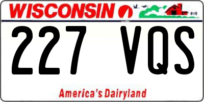 WI license plate 227VQS