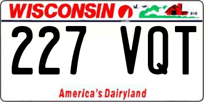 WI license plate 227VQT