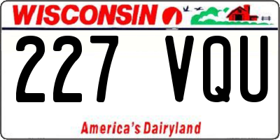 WI license plate 227VQU