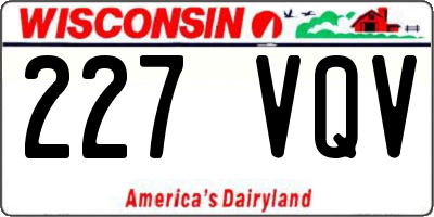 WI license plate 227VQV
