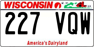 WI license plate 227VQW