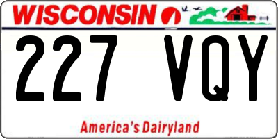 WI license plate 227VQY