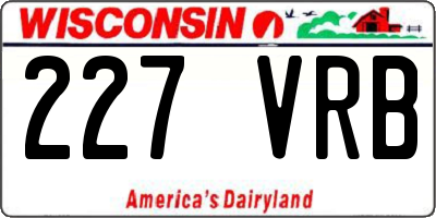 WI license plate 227VRB