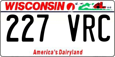 WI license plate 227VRC