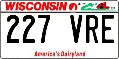 WI license plate 227VRE