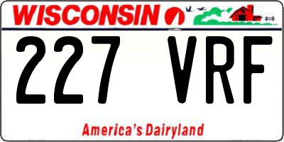 WI license plate 227VRF